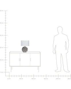 Candeeiro De Mesa Em Ceramica Prateado E Branco 48 Cm Kherlen