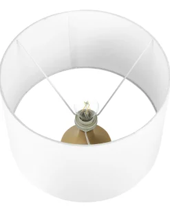 Candeeiro De Mesa Em Ceramica Creme E Cinzento Calvas