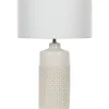 Candeeiro De Mesa Em Ceramica Branca 58 Cm Anseba