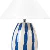 Candeeiro De Mesa Em Ceramica Creme E Azul Luchetti