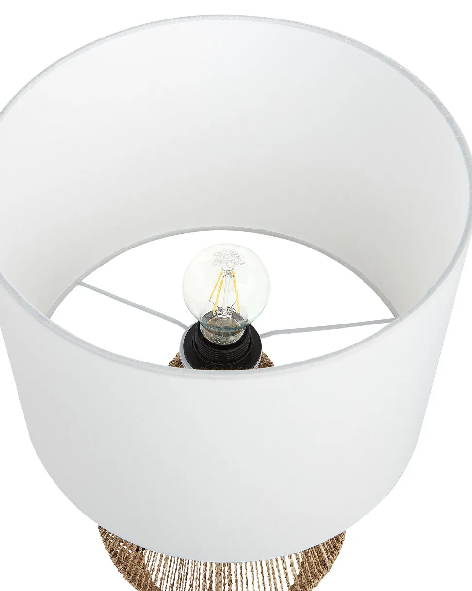 Candeeiro De Mesa Em Corda De Papel Cor Natural 52 Cm Malewa