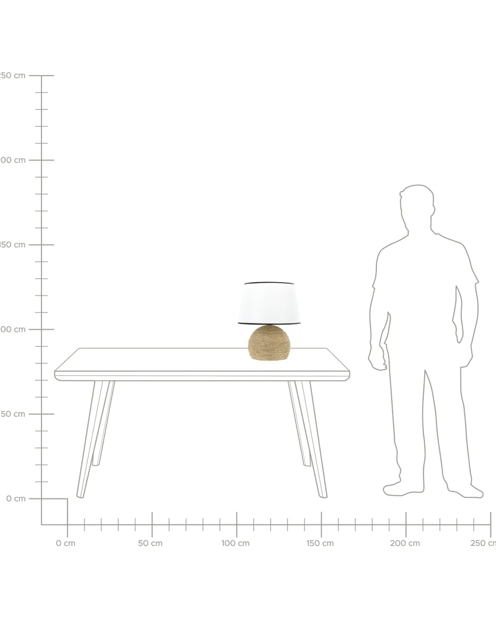 Candeeiro De Mesa Em Corda De Palha 46 Cm Growee