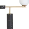 Candeeiro De Mesa Em Marmore Preto E Metal Dourado 65 Cm Hondo
