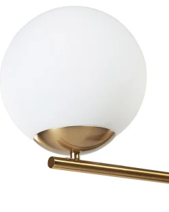 Candeeiro De Mesa Em Marmore Preto E Metal Dourado 65 Cm Hondo