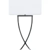 Candeeiro De Mesa Em Metal Prateado E Abajur Branco Yasuni