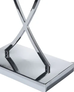 Candeeiro De Mesa Em Metal Prateado E Abajur Branco Yasuni