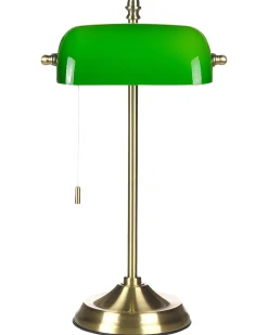 Candeeiro De Mesa Em Metal Dourado E Verde 52 Cm Maraval