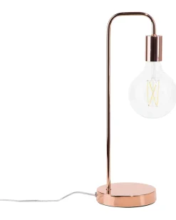 Candeeiro De Mesa Em Metal Cor De Cobre Savena