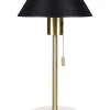 Candeeiro De Mesa Em Metal Dourado E Preto 37 Cm Caparo