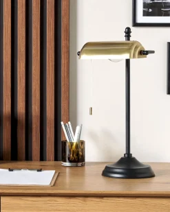 Candeeiro De Mesa Em Metal Preto E Dourado 52 Cm Maraval