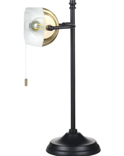 Candeeiro De Mesa Em Metal Preto E Dourado 52 Cm Maraval