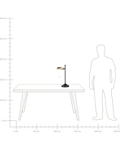 Candeeiro De Mesa Em Metal Preto E Dourado 52 Cm Maraval