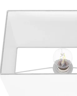 Candeeiro De Mesa Em Metal Dourado E Abajur Branco Yasuni