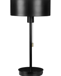 Candeeiro De Mesa Em Metal Preto Com Entrada Usb 47 Cm Aripo