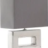 Candeeiro De Mesa Em Porcelana Com Formato Retangular E Cor Cinzenta Onyx