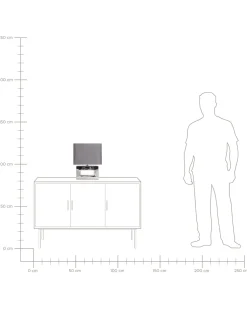 Candeeiro De Mesa Em Porcelana Com Formato Retangular E Cor Cinzenta Onyx