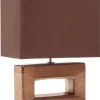 Candeeiro De Mesa Em Porcelana Com Formato Retangular E Cor Castanha Onyx