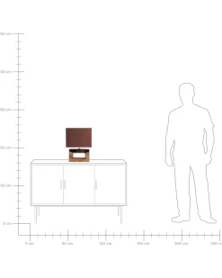 Candeeiro De Mesa Em Porcelana Com Formato Retangular E Cor Castanha Onyx