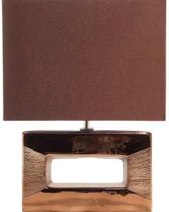 Candeeiro De Mesa Em Porcelana Com Formato Retangular E Cor Castanha Onyx