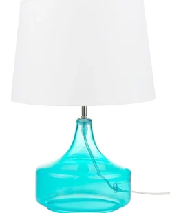 Candeeiro De Mesa Em Vidro Azul Erzen