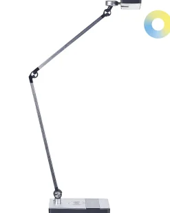 Candeeiro De Mesa Led Em Metal Prateado 73 Cm Lacerta