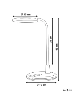 Candeeiro De Mesa Led Preto E Prateado Columba