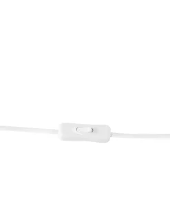 Candeeiro De Mesa Metal Branco E Madeira Aldan