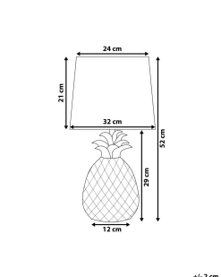 Candeeiro De Mesa Prateado 52 Cm Pineapple