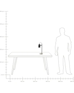 Candeeiro De Mesa Preto 37 Cm Mundaka