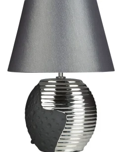 Candeeiro De Mesa Preto E Prateado Esla