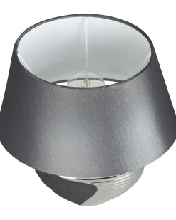 Candeeiro De Mesa Preto E Prateado Esla