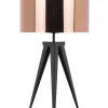 Candeeiro De Mesa Preto E Cor De Cobre Stiletto