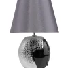 Candeeiro De Mesa Preto E Prateado Argun
