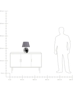Candeeiro De Mesa Preto E Prateado Argun
