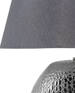 Candeeiro De Mesa Preto E Prateado Argun