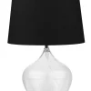 Candeeiro De Mesa Transparente E Preto Osum