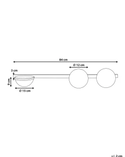 Candeeiro De Parede Com 2 Abajur E Vaso Em Metal Preto 55 Cm Isabella