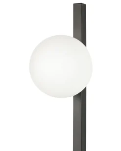 Candeeiro De Parede Com 1 Abajur E Vaso Em Metal Preto 55 Cm Isabella