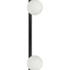 Candeeiro De Parede Com 2 Abajur Em Metal Preto 55 Cm Isabella
