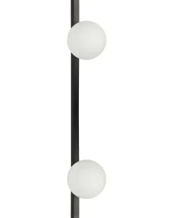 Candeeiro De Parede Com 2 Abajur Em Metal Preto 55 Cm Isabella