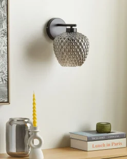 Candeeiro De Parede Em Metal Cinzento 26 Cm Sherry