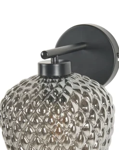 Candeeiro De Parede Em Metal Cinzento 26 Cm Sherry