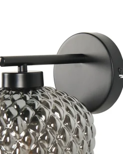 Candeeiro De Parede Em Metal Cinzento 26 Cm Sherry