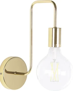 Candeeiro De Parede Em Metal Dourado Savena