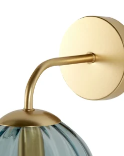 Candeeiro De Parede Em Metal Azul 28 Cm Boomi