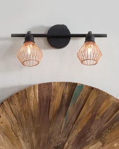 Candeeiro De Parede Em Metal Cobre Volga S