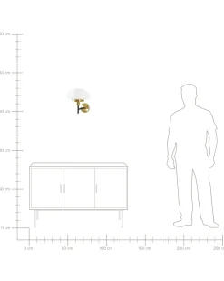 Candeeiro De Parede Em Metal Preto Branco E Dourado Minija