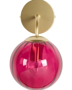 Candeeiro De Parede Em Metal Vermelho 28 Cm Boomi