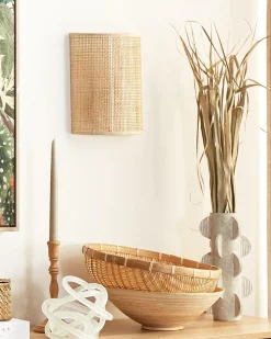 Candeeiro De Parede Em Rattan Natural Demitrie