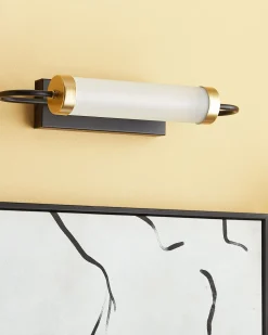 Candeeiro De Parede Led Em Metal Preto E Dourado 43 Cm Jacobs